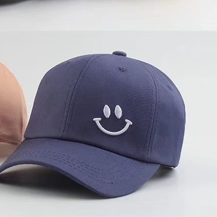 COD Topi Baseball Kekinian Murah Bordir Gaya Korea Pria Wanita Model Smile Senyum Distro