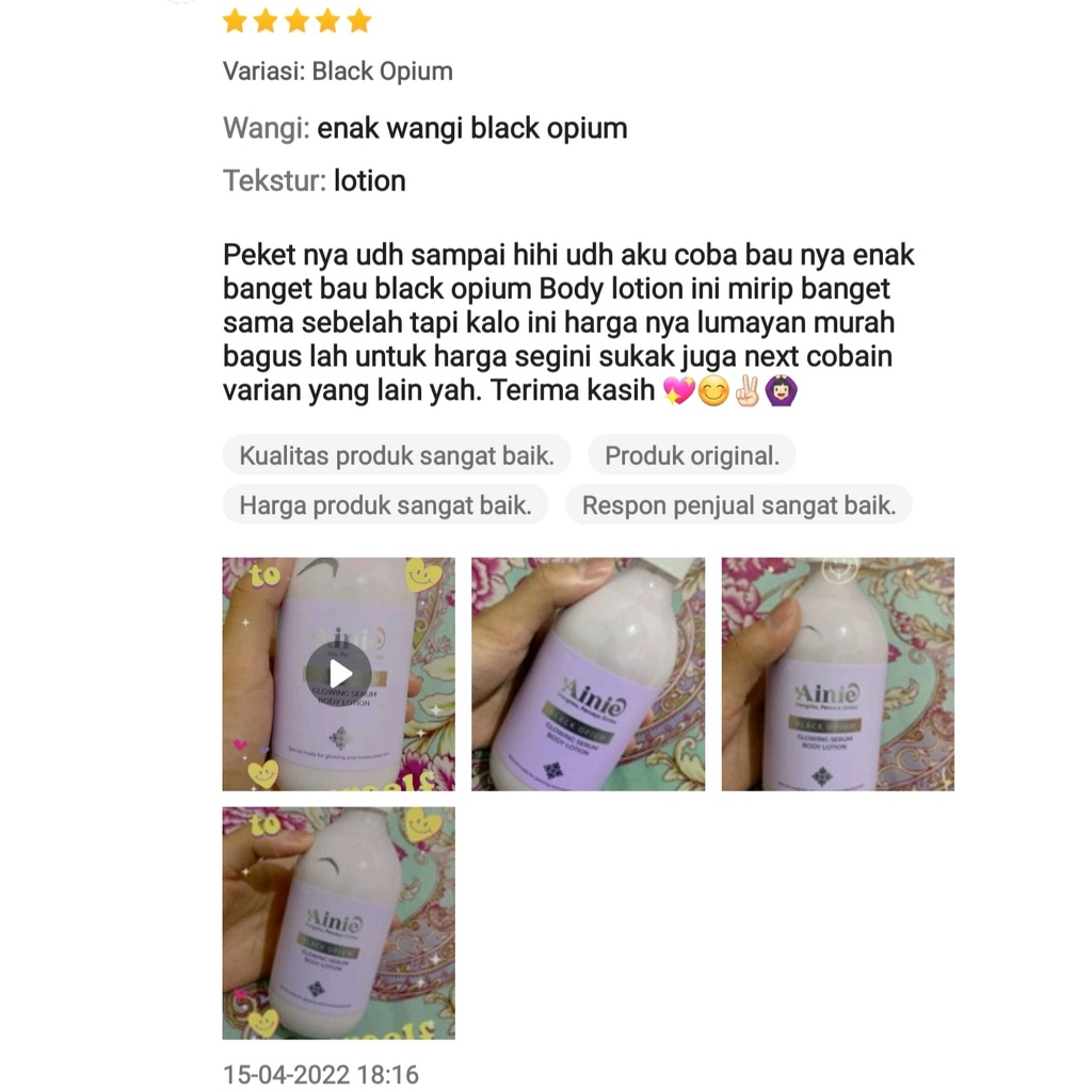 BISA COD -  Ainie Glowing Body Serum Hand Body Lotion 300ml - HBL BAHAN RACIKAN - HBL AINIE BODY SERUM