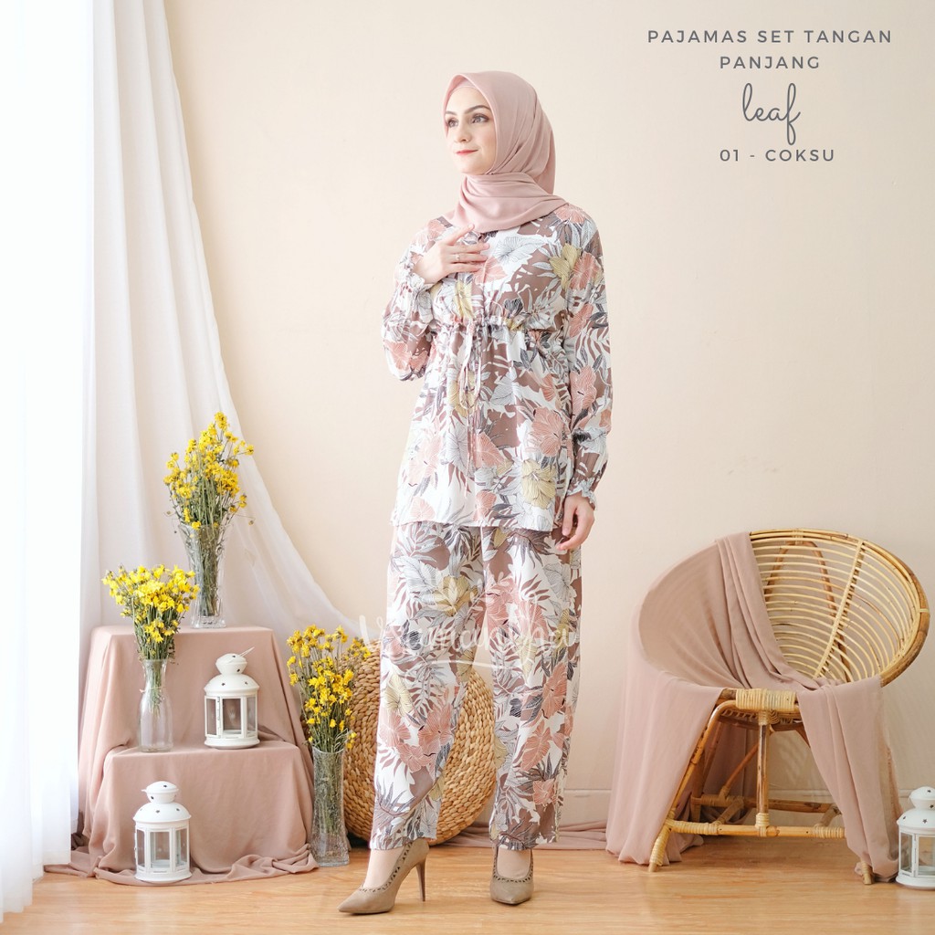 vSamantha - Pajamas Set / Piyama Set Muslim Busui Friendly - Tangan Panjang , Celana Panjang-8