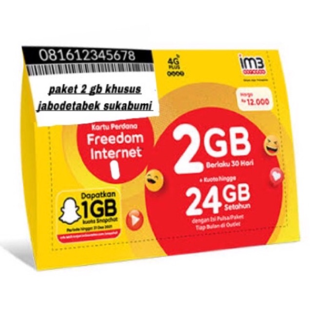 PERDANA PAKET IM3 2GB 24JAM JABODETABEK SUKABUMI