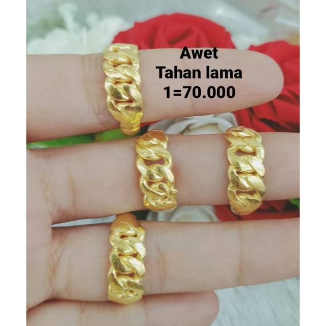 Cincin replika emas Golden, awet,tahan lama,ada logo gdn dalam cincin