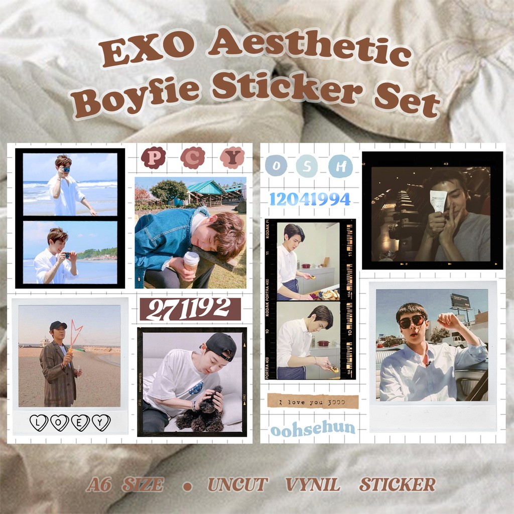 [READY] EXO Aesthetic Boyfriend Material Tumblr Deco EXO Kpop Sticker Case DIY Fanart Stiker