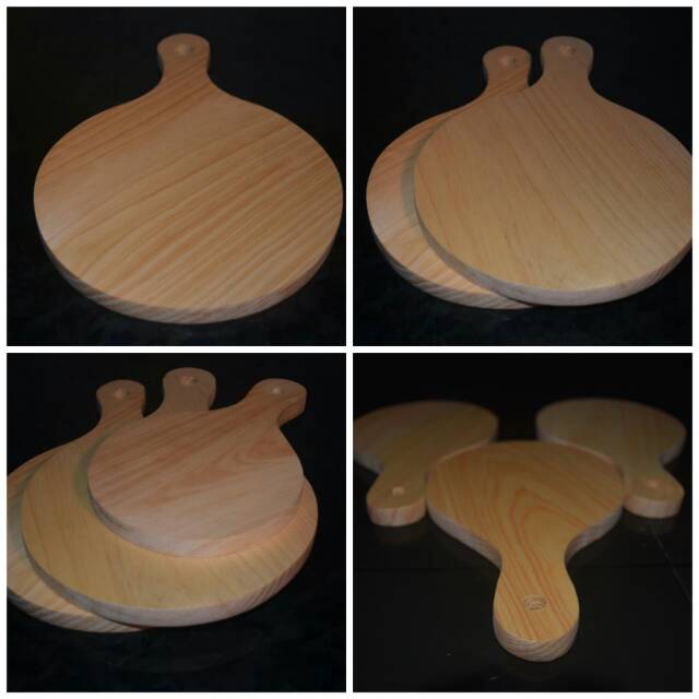Talenan Kayu 15cm Pizza Medium 15cm / Wooden Cutting Board Pizza Pinus 15cm