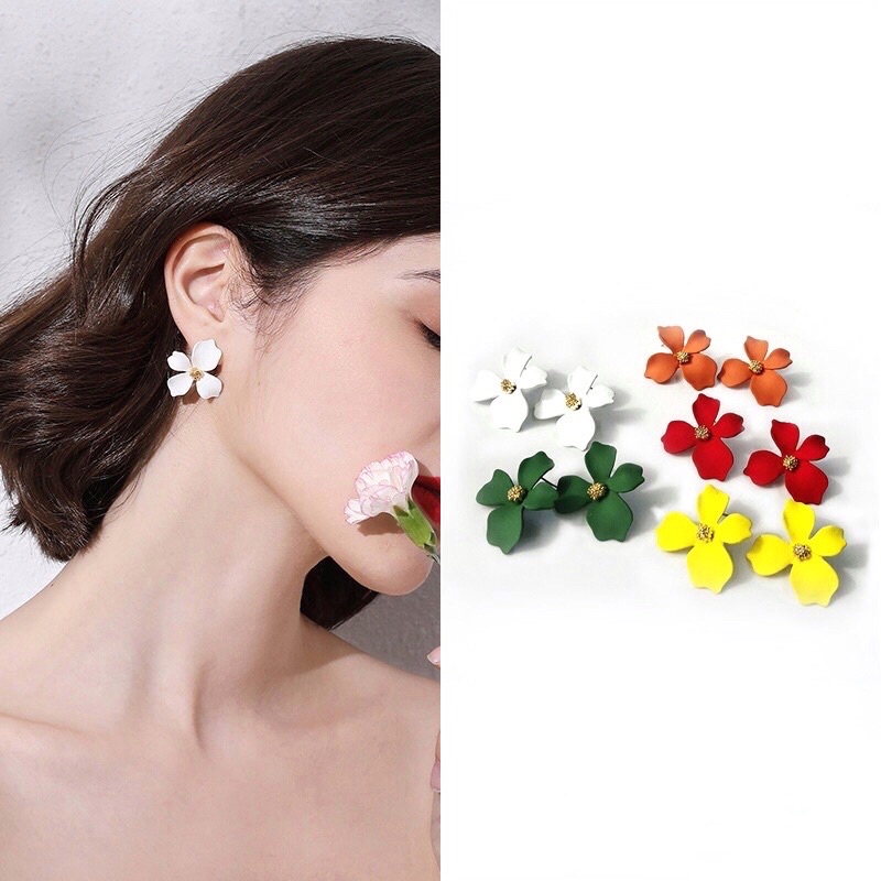 Anting Wanita Motif Bunga Korea Style