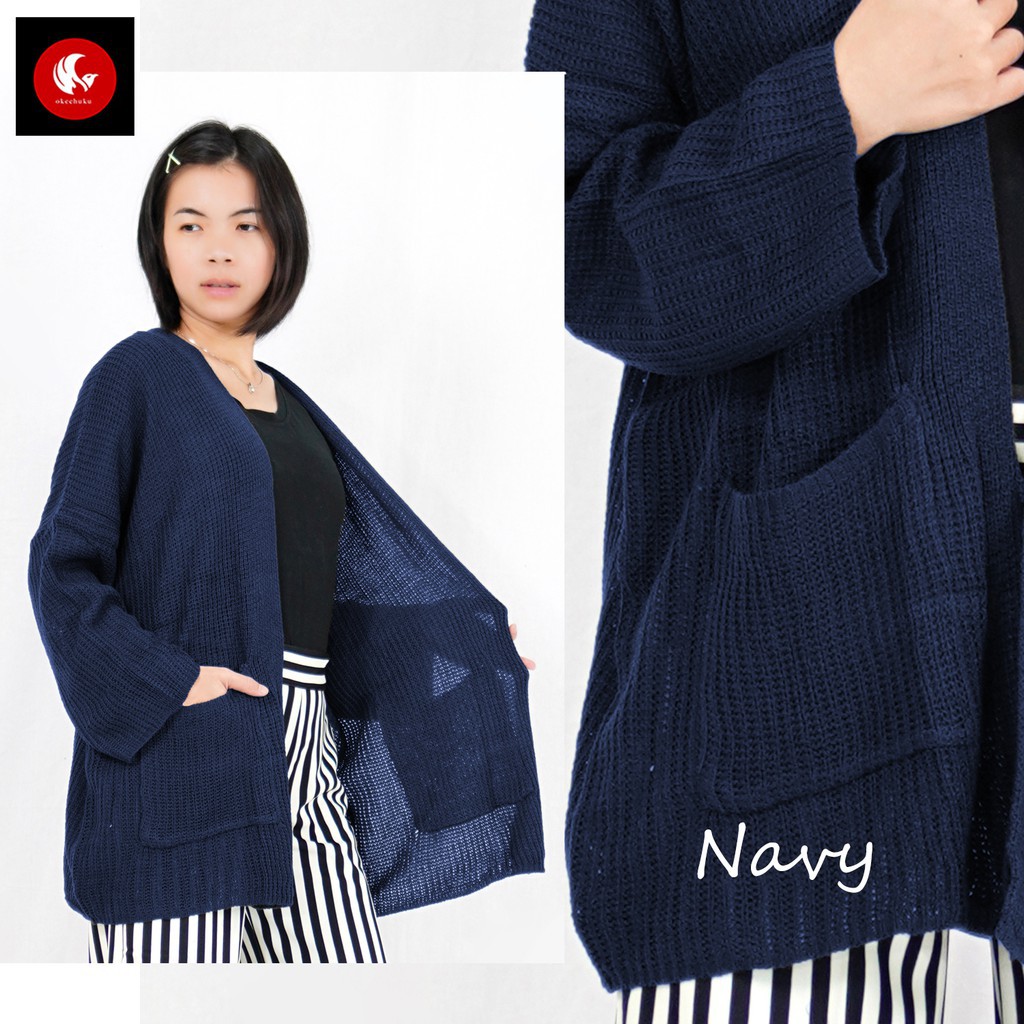 OKECHUKU Oversize Lavella Kardigan Wanita Outer Wanita Cardigan Rajut-4