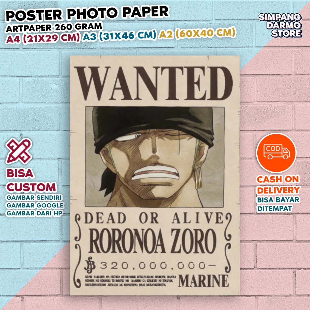 Harga Roronoa Zoro Poster Terbaru Juli 2021 Biggo Indonesia