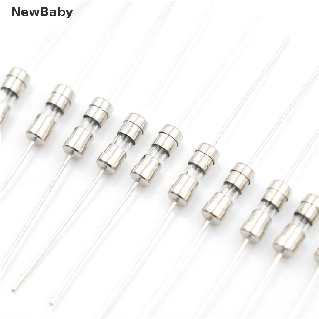10pcs Tabung Kaca Sekring Axial F1A / 1.5A / 2A / 3A / 5A 3.6x10mm 250V