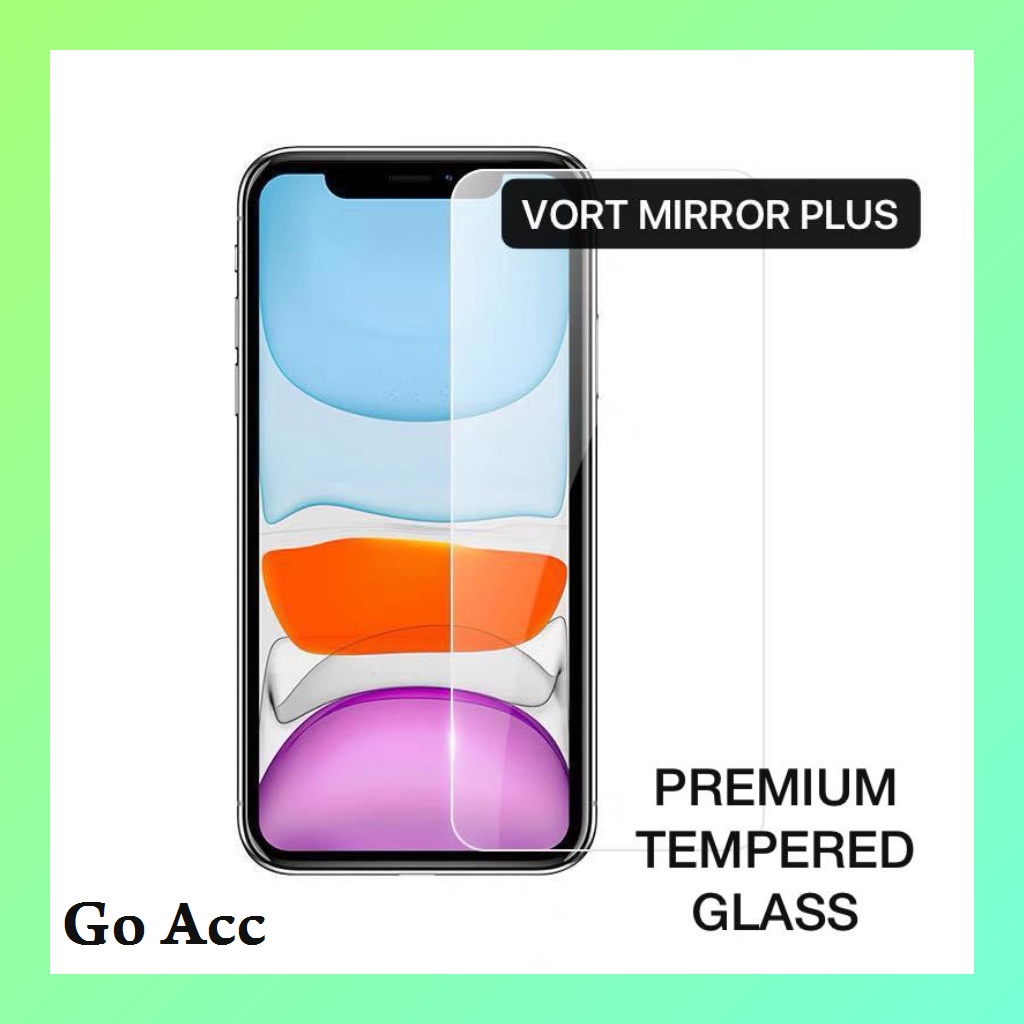 VORT MIRROR PLUS Tempered Glass KACA Iphone 6 6s 6g 7 8 6s+ 6+ 7+ 8+ X Xs Xr Max 11 12 Mini Pro