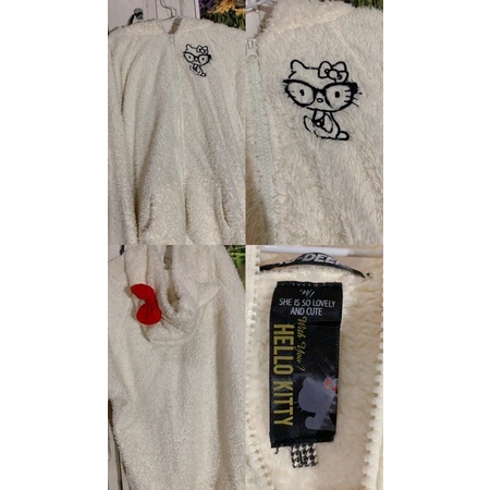 Jaket fuzzy kuping hello kitty