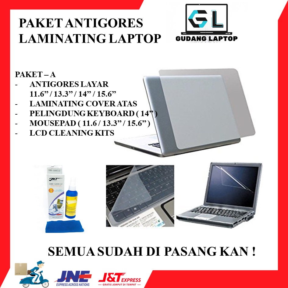 PROMO PAKET ANTIGORES UNTUK LAPTOP 11, 13, 14, 15 INCH FULL BODY LAMINATING