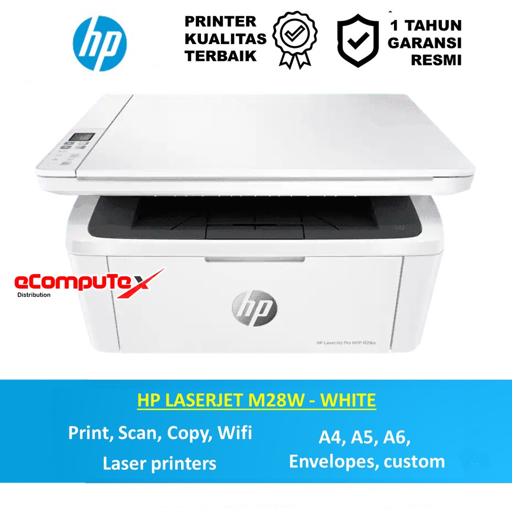 PRINTER HP LASERJET M28W   WIRELESS MONO / HP LASER JET   M 28W / M 28 W PRINT SCAN   COPY WIFI - RESMI