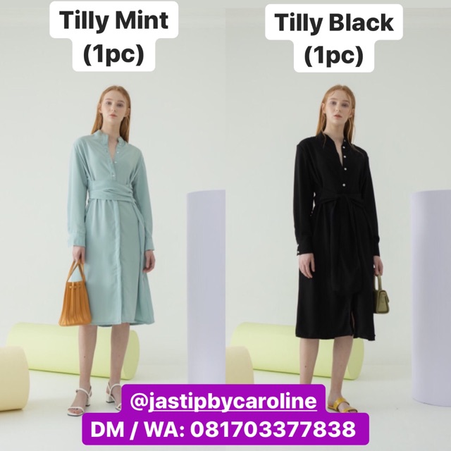 Oudre Tilly Dress in Black and Mint