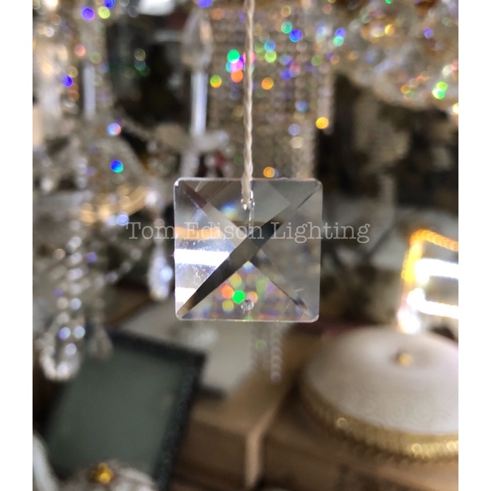 [MESIR EGYPT ASFOUR] Biji Kristal Model Kotak Persegi Segiempat Size 18mm 1,8cm / 22mm 2,2cm Square 