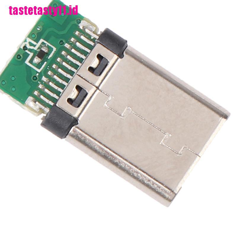5pcs Konektor Soket Plug Solder USB 3.1 Tipe C Male DIY Untuk PC