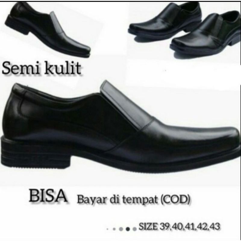 sepatu pantofel pria sepatu formal pantovel cowok warna hitam sepatu kerja pria