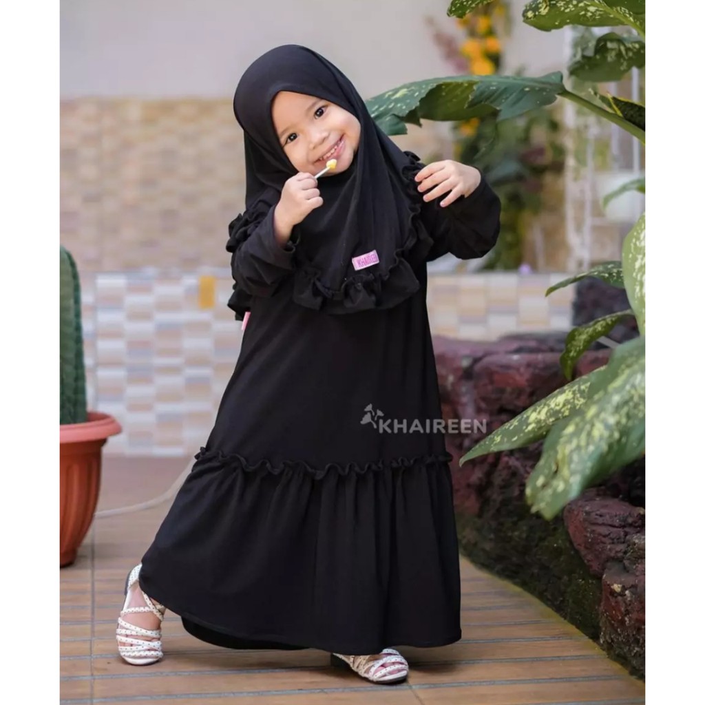 gamis anak / GAMIS REMPEL SATU SET / gamis bayi / baby &amp; kids / hijab / PUSAT JILBAB CICALENGKA