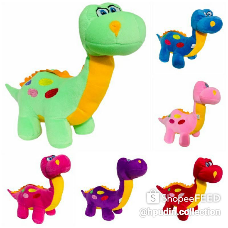 0Boneka Dinosaurus Tompel Warna Warni Kado Hadiah Ulang Tahun Kualitas Super Murah Berlabel SNI