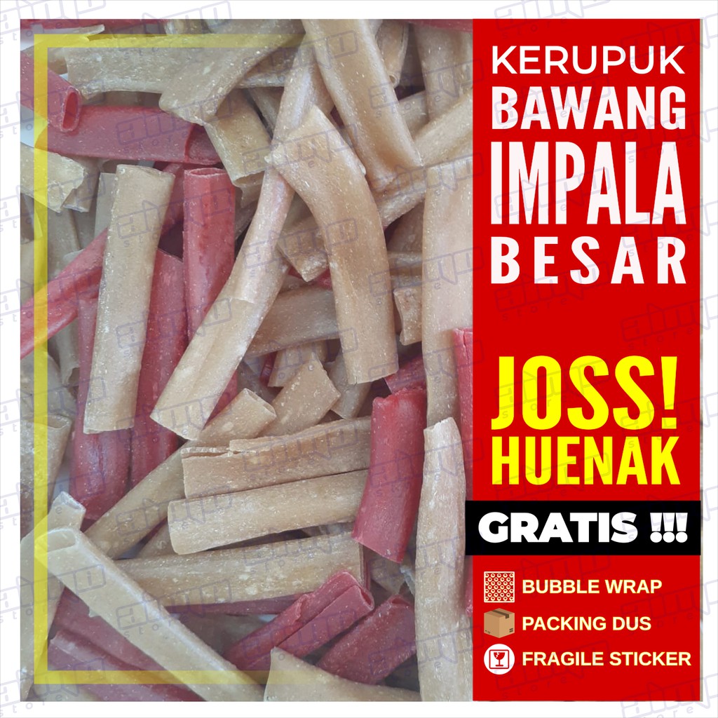 

Kerupuk IMPALA PANJANG BESAR Krupuk Pipa Krupuk Semprong Rasa Bawang 2 warna Enak Gurih Nikmat Renyah Kemasan 250gr