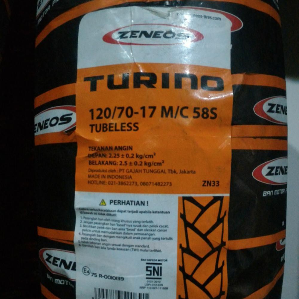 DISKON Ban Zeneos Turino ZN 33 ukuran 120 70 TERMURAH