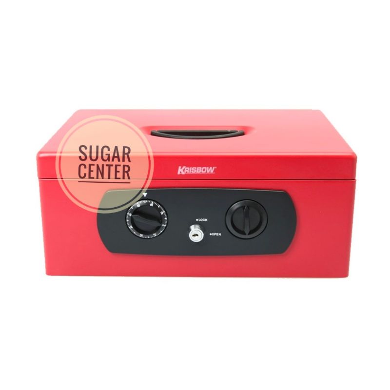 Krisbow Cash Box/Kotak Penyimpan Uang/Kotak Uang/Box Uang/Safe Deposit Box/Brangkas Uang Merah