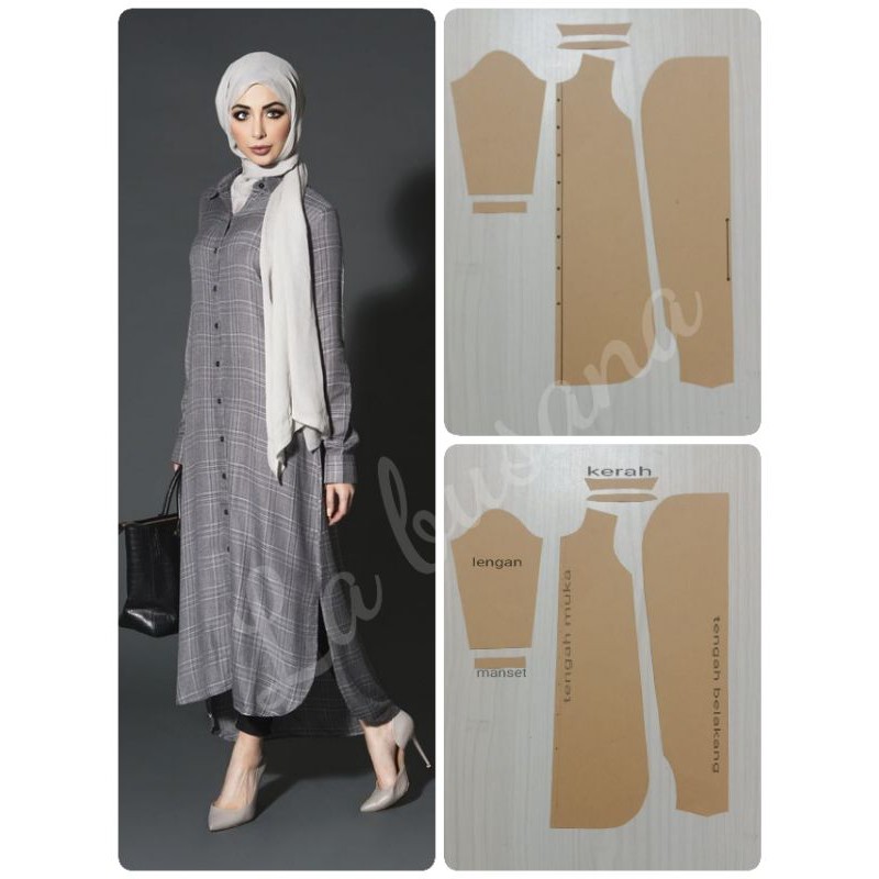 [BISA COD]POLA INSTAN LONG TUNIK (KEMEJA PANJANG)S-M-L-XL