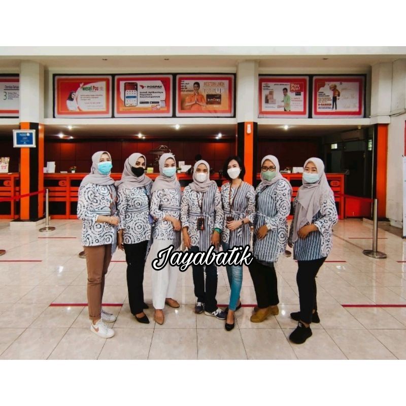 tey-17 Batik wanita ASJ SA HRB026 Kenongo Kemeja Tosca Pendek