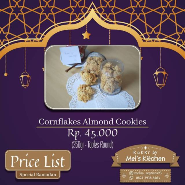 

KUE KERING- CORNFLAKES ALMOND COOKIES