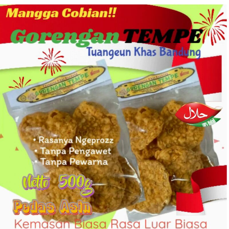 

500g Gorengan - Keripik Tempe Ngeprozz Khas Bandung - Rasa Pedas Asin
