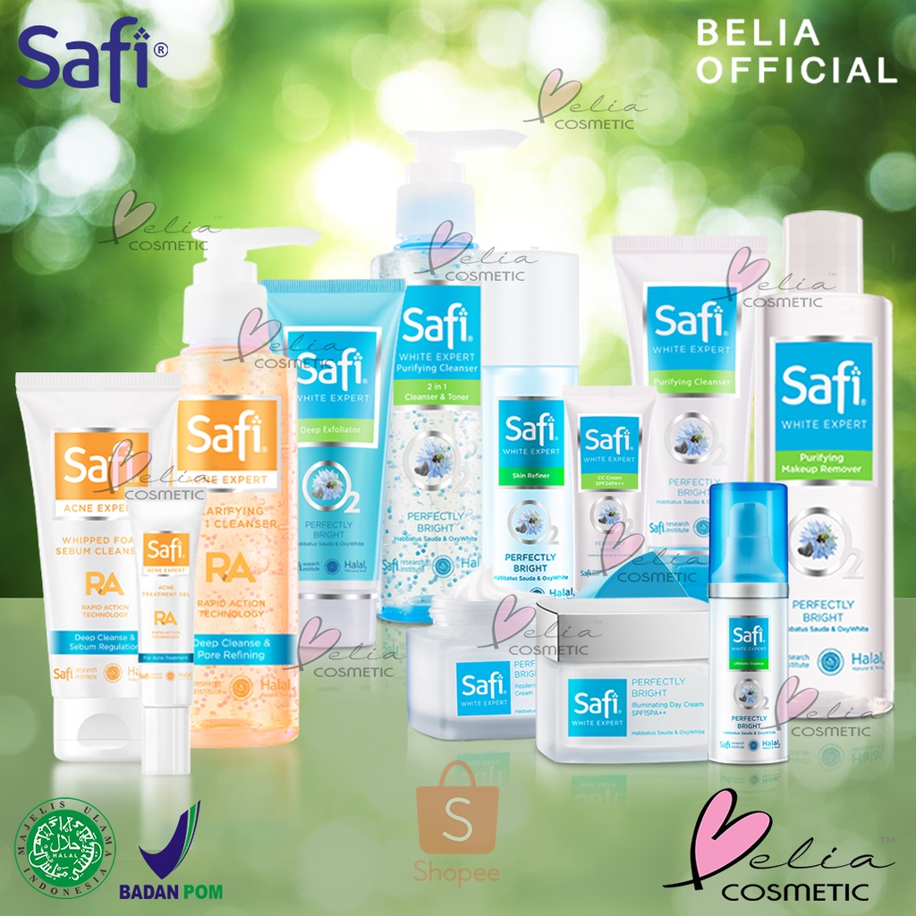 ❤ BELIA ❤ SAFI White Expert Series | Day Night Cream 25 45g | Toner | Cleanser | Essence Oil Acne