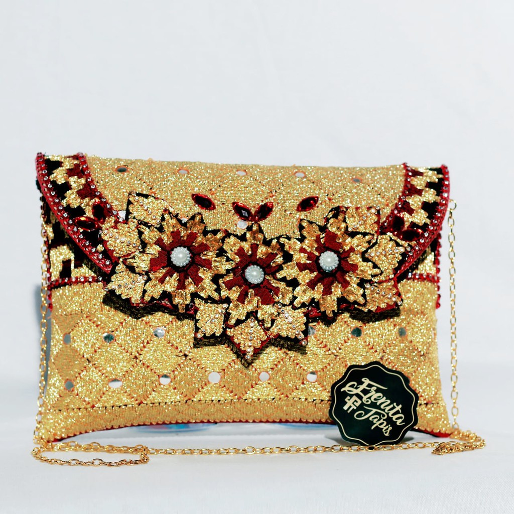 [BISA COD] Clutch Tapis Matakibau Motif Bunga Ukuran S M L