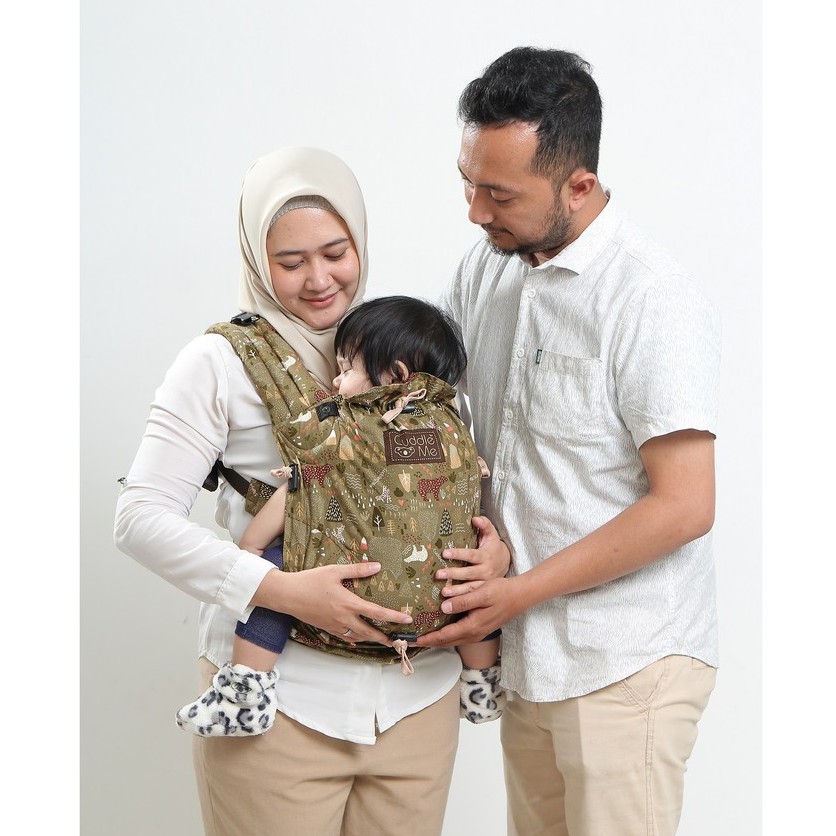 Cuddle Me Levana Carrier Gendongan Stretchy Bayi Ergonomis SSC Original Motif Cuddleme M Shape