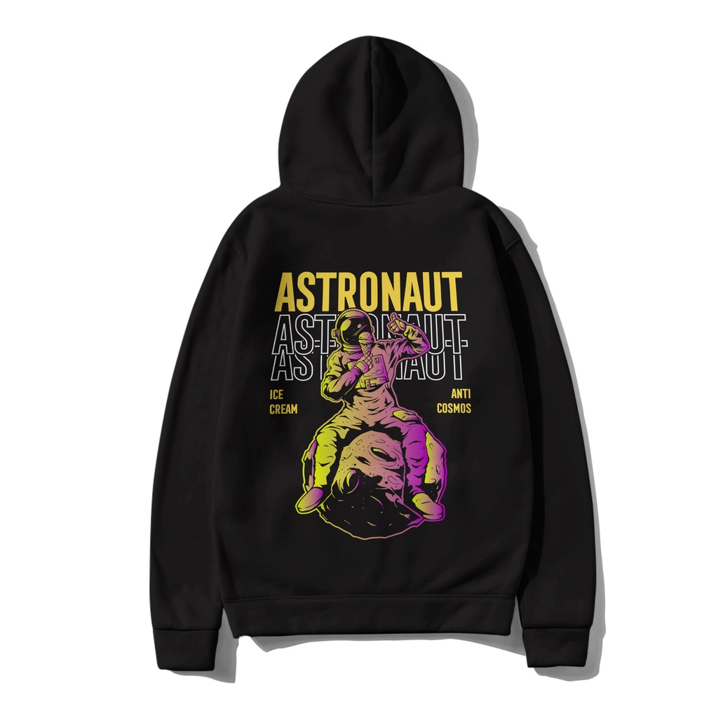 Termurah Hoodie Sweater Basic Fashion Ice Cream Astronaut Hanya Warna Hitam Pria Wanita M-Xxl F30 '