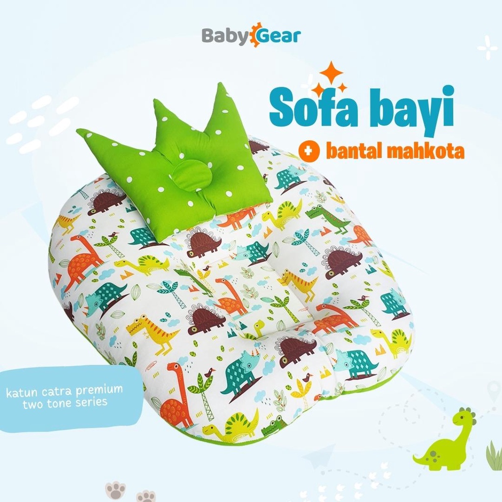 (PAKET HEMAT) SOFA BAYI + BANTAL MAHKOTA LUCU