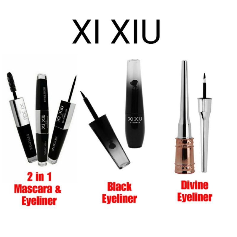 Xi Xiu Divine 2 in 1 Mascara &amp; Eyeliner l Black Eyeliner l Divine Eyeliner Kuas Brush Pen