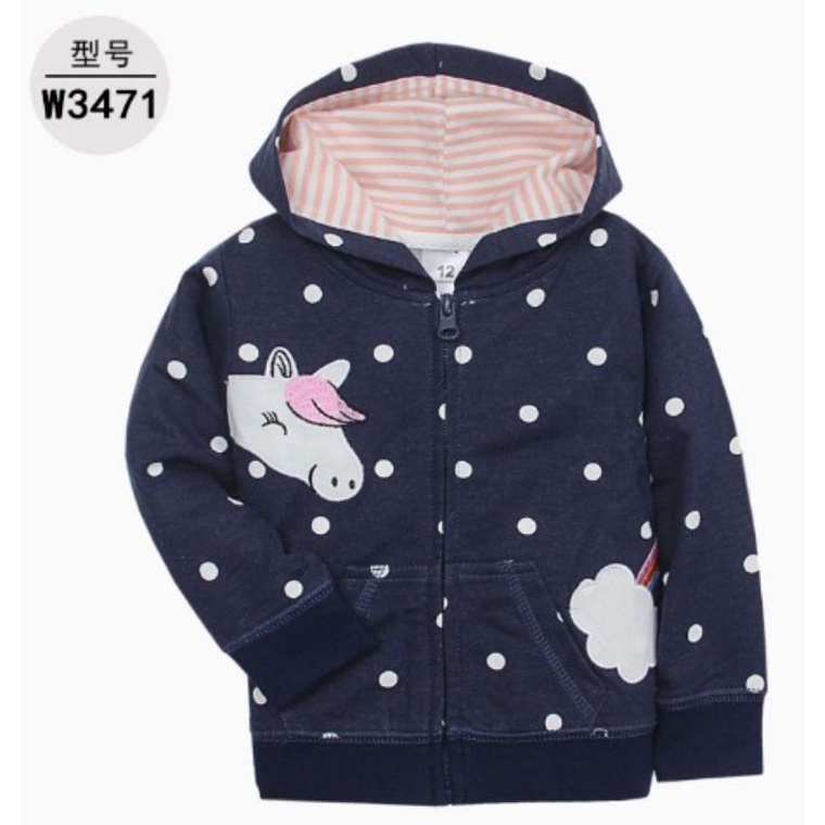 jaket bayi import 9 bulan - 3 tahun high quality anak hoodie topi bogor murah baby kado hadiah lahiran baru lahir newborn perempuan lucu-A