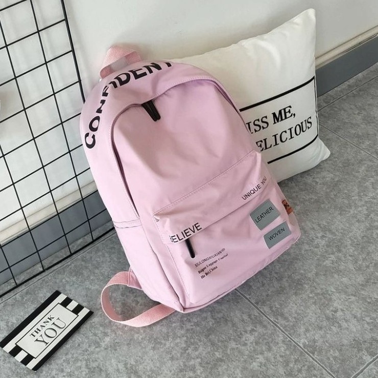 Tas Sekolah untuk Anak Perempuan Anak Laki-laki Tas Sekolah Dasar Ransel Besar Nilon Kartun Cetak-Pink