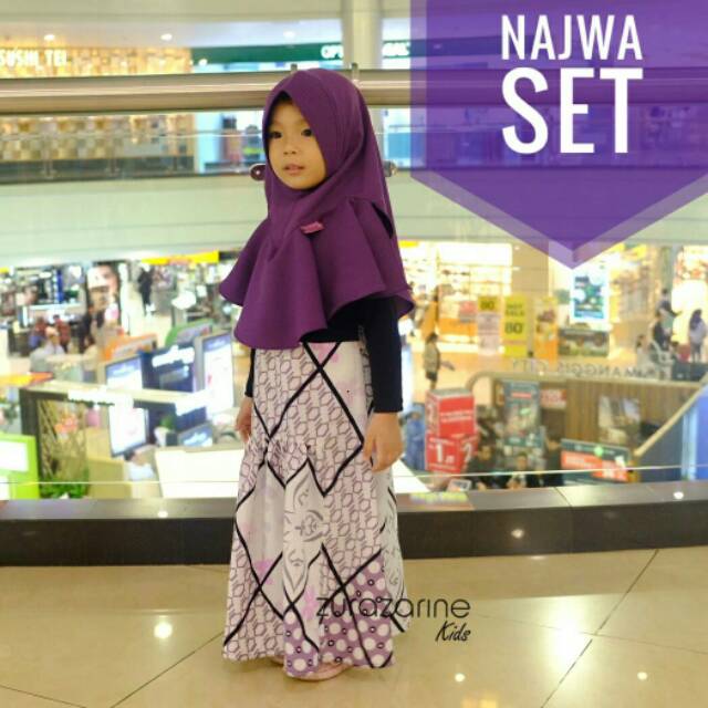 Najwa Set Ungu | Zurazarine Kids Gamis Set