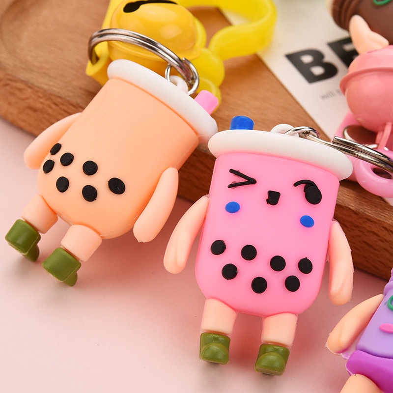 GANTUNGAN KUNCI BOBA // Ganci Karakter Boba Milk Tea Unik Lucu | Gantungan tas | Bag Charm | Souvenir Murah | Keychain | COD