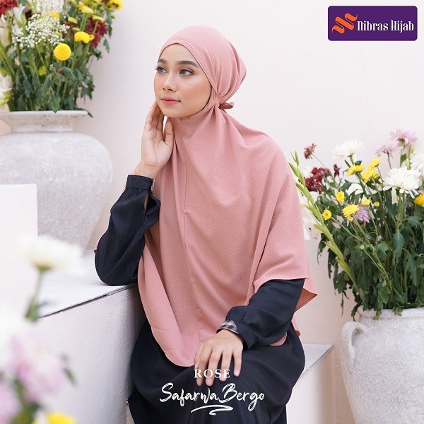 NIBRAS HIJAB SAFARWA BERGO BAHAN AMUNZEN KHIMAR INSTANT BERGO POLOS TALI