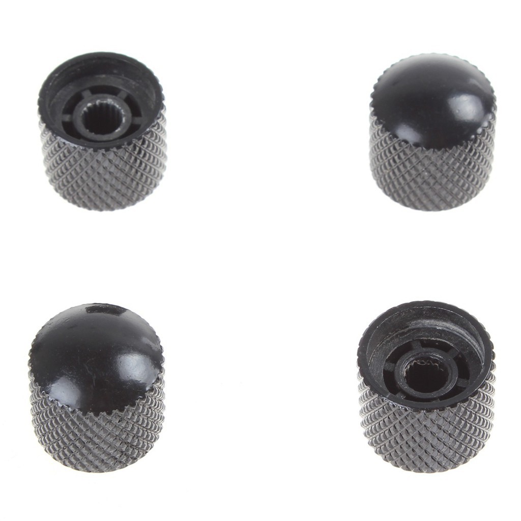 4pcs Knob Volume Nada Bahan Metal Warna Hitam Untuk Gitar Elektrik