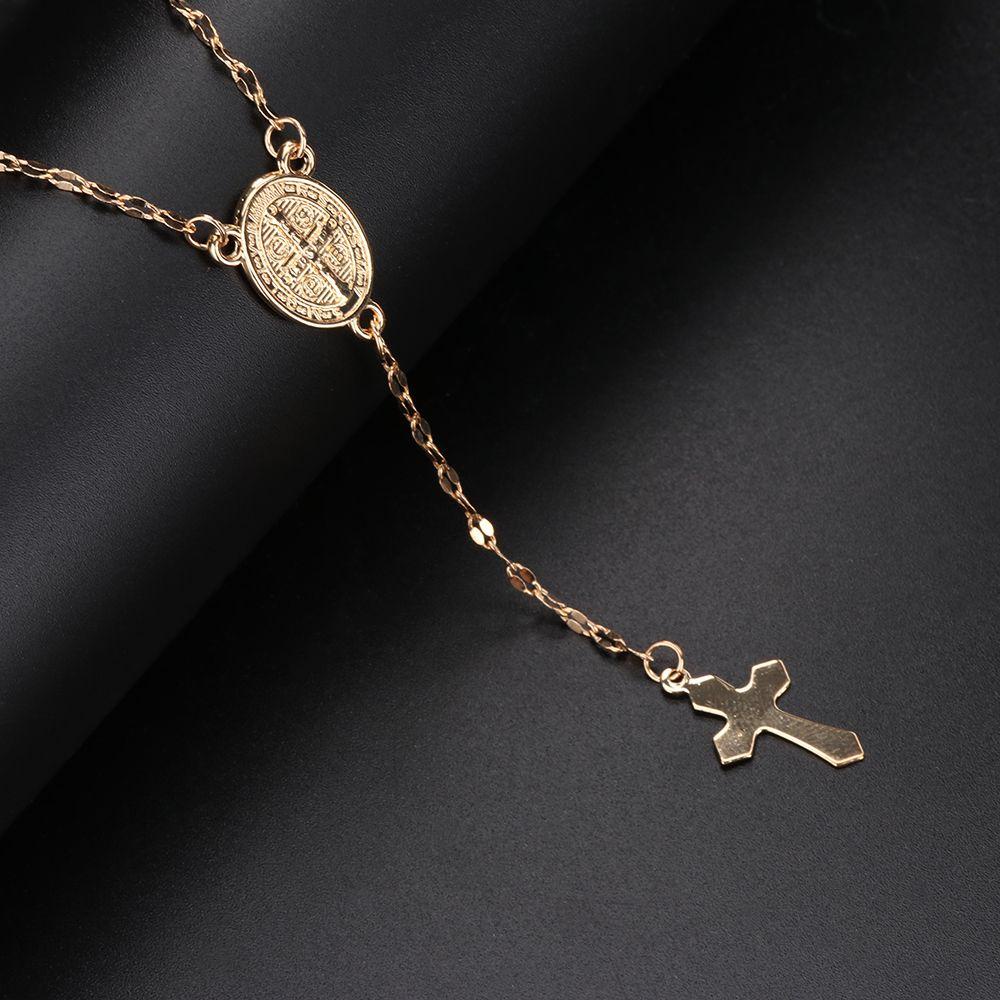 Kalung Rantai Dengan Liontin Salib Gaya Bohemia Untuk Wanita