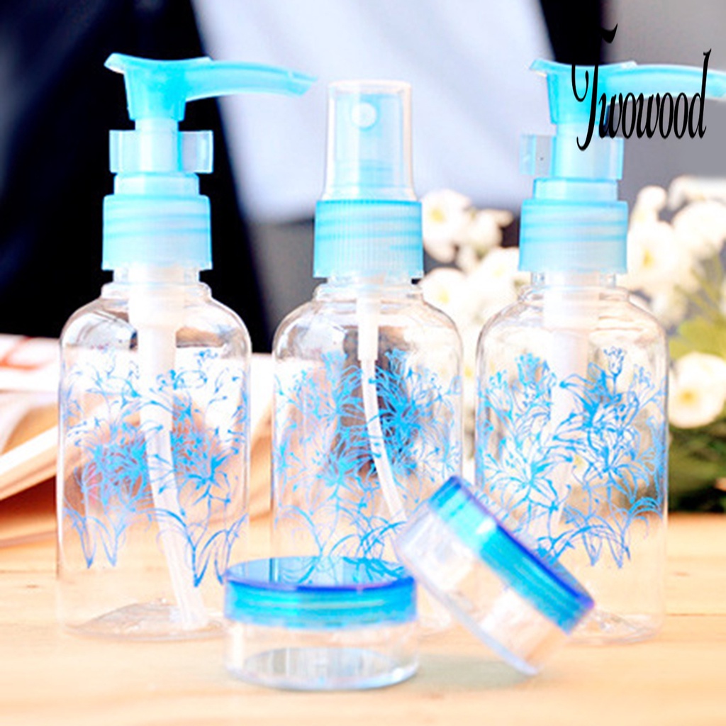 1 Set Botol Dispenser Isi Ulang Model Semprot Anti Slip Anti Bocor Untuk Makeup Travel