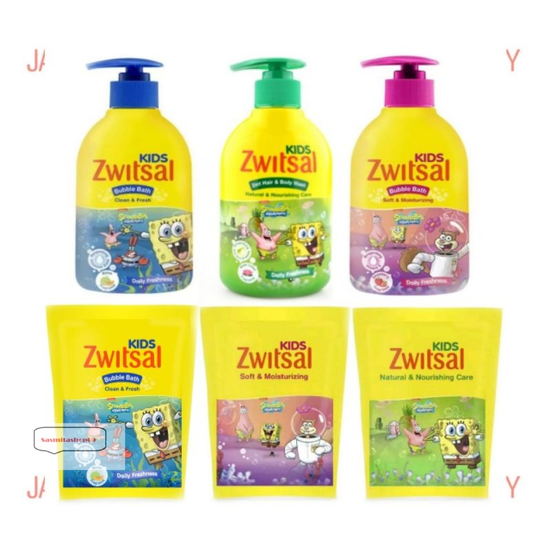 Zwitsal Kids Hair & Body Wash Refill & Pump