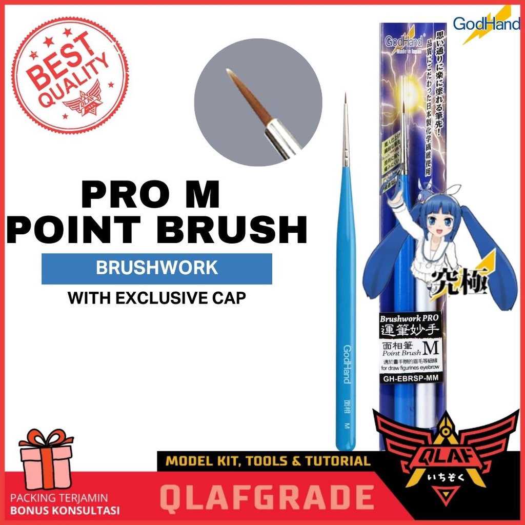 

Kuas PRO Point Brush M GODHAND - hand brush paint model kit gundam