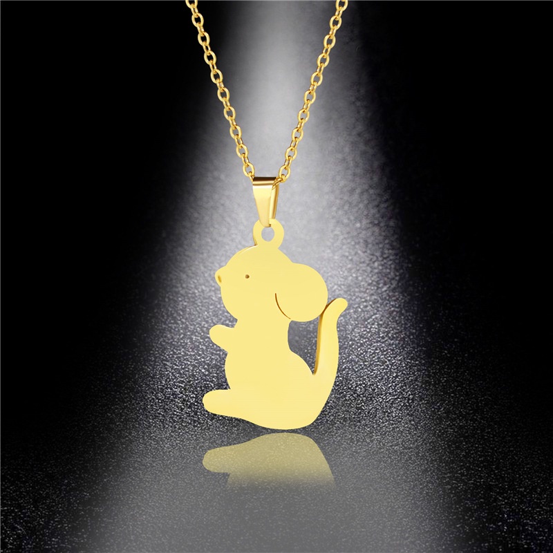 Baru shio Tikus stainless steel kalung Korea fashion style tikus kecil yang lucu liontin klavikula r