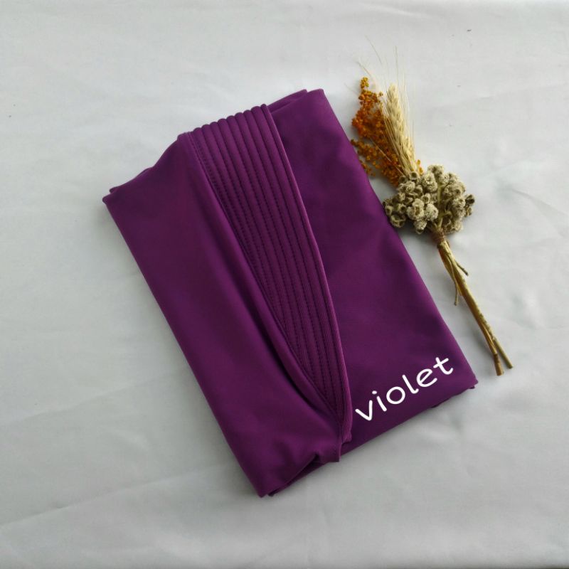 Hijab Bergo Spandek Jersey Menutup Dada/Hijab Instan Bergo Hamidah/Hijab Sport-Violet