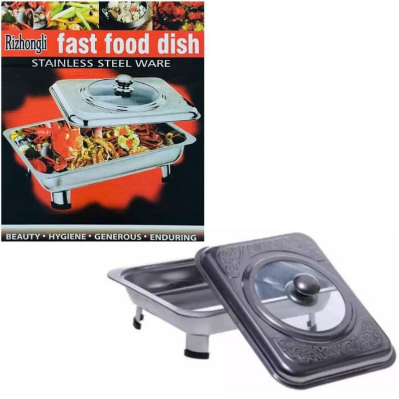 Tempat Makan Prasmanan Stainless Steel / Prasmanan Kombinasi Fast Food Dish 019