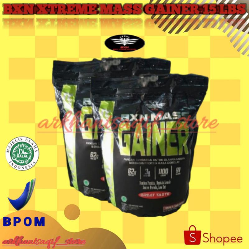 BXN xtreme gainer mass suplemen 15lbs 15 lbs 15lb 15 lb trsedia 1lb 2lb 6lb free smart shaker