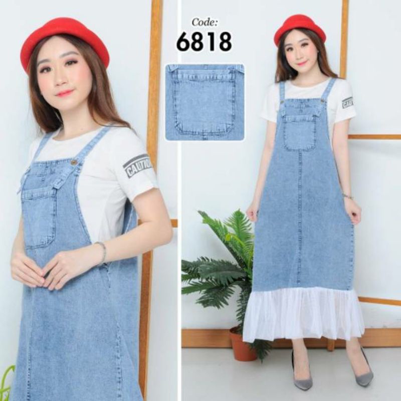 MISHANDA OVERALL JEANS WASH//JEANS SLOOPY POLOS SLUVI PANJANG