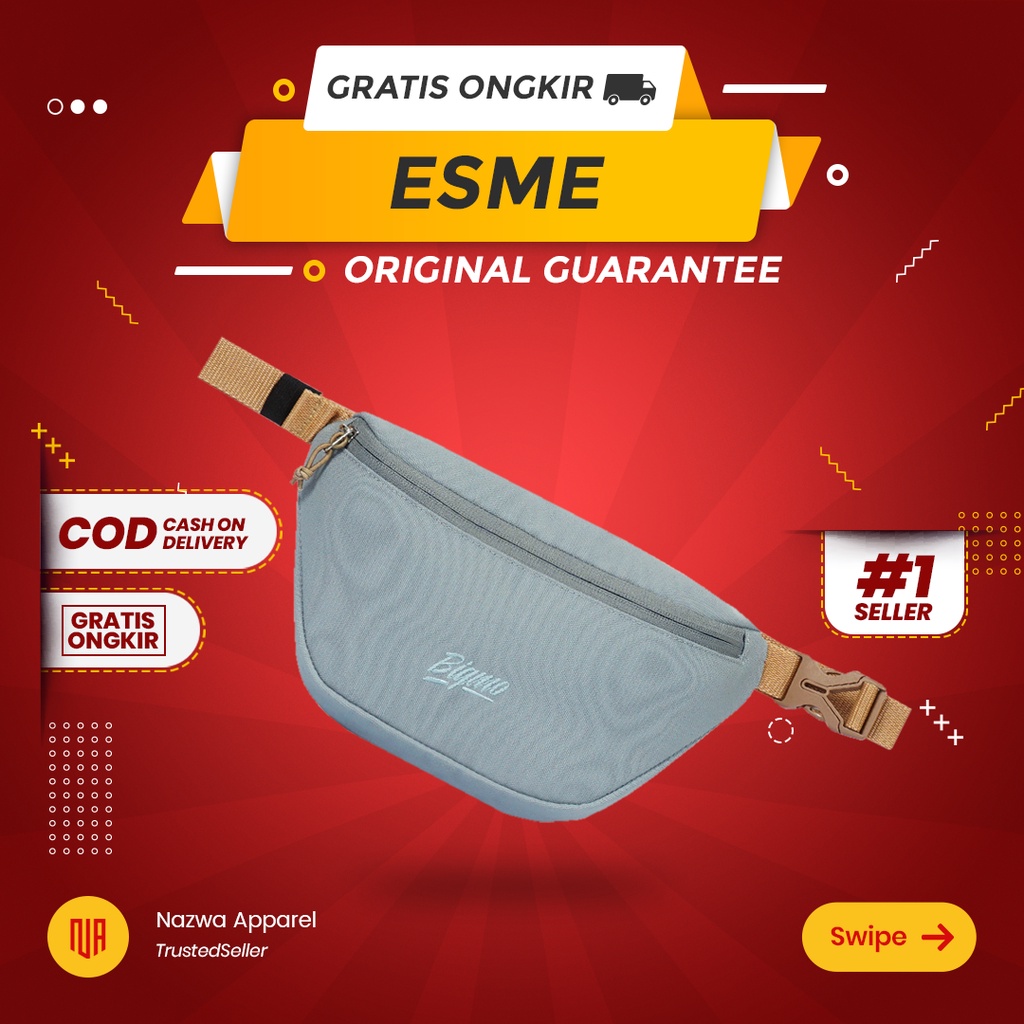 TAS PINGGANG WAIST BAG BIGMO ESME SEA SALT